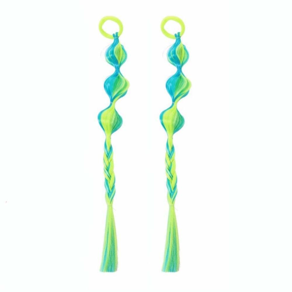 

2pcs Synthetic Lantern Gourd Twist Bubble Braids Colorful Girls Wig Hairbands for Women Style 2