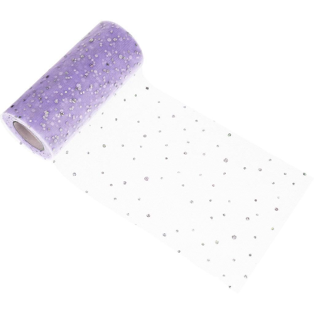 1 Roll Glitter Tulle Roll Premium Gauze Fabric Spool for DIY Tulle Ribbon Gift Wrapping Wedding Party Decoration Craft Making