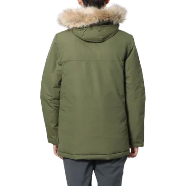 Adidas Einfarbige Logo Fleecegefütterte Kapuzen-Baumwolljacke Herrenjacke Armeegrün GT1700