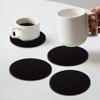 6Pcs Round Silicone Felt Coasters with Holder Heat Resistant Absorbent Drink Placemats Insulation Table Mat for Coffee Tea Cups