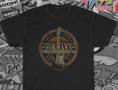 New Normans Rare Guitars Dal 1975 Maglietta da Uomo Taglia Americana S-5XL Maglietta
