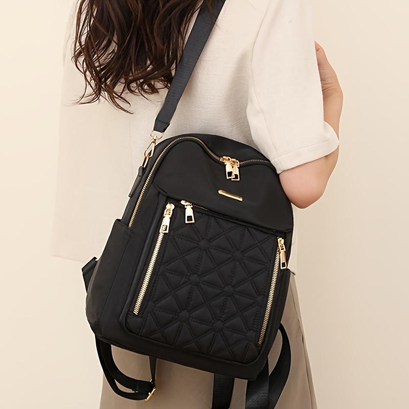 Large Capacity Women'S Fashion Backpacks Multiple Pockets Nylon Single Shoulder Bag Daily Travel Bag