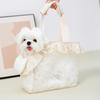 dog carrier bag for small and cotton bag with soft foldable travel puppy carrier 33cm L x 17cm W x 27cm Lace-design dogs, puppies, cats, sides,