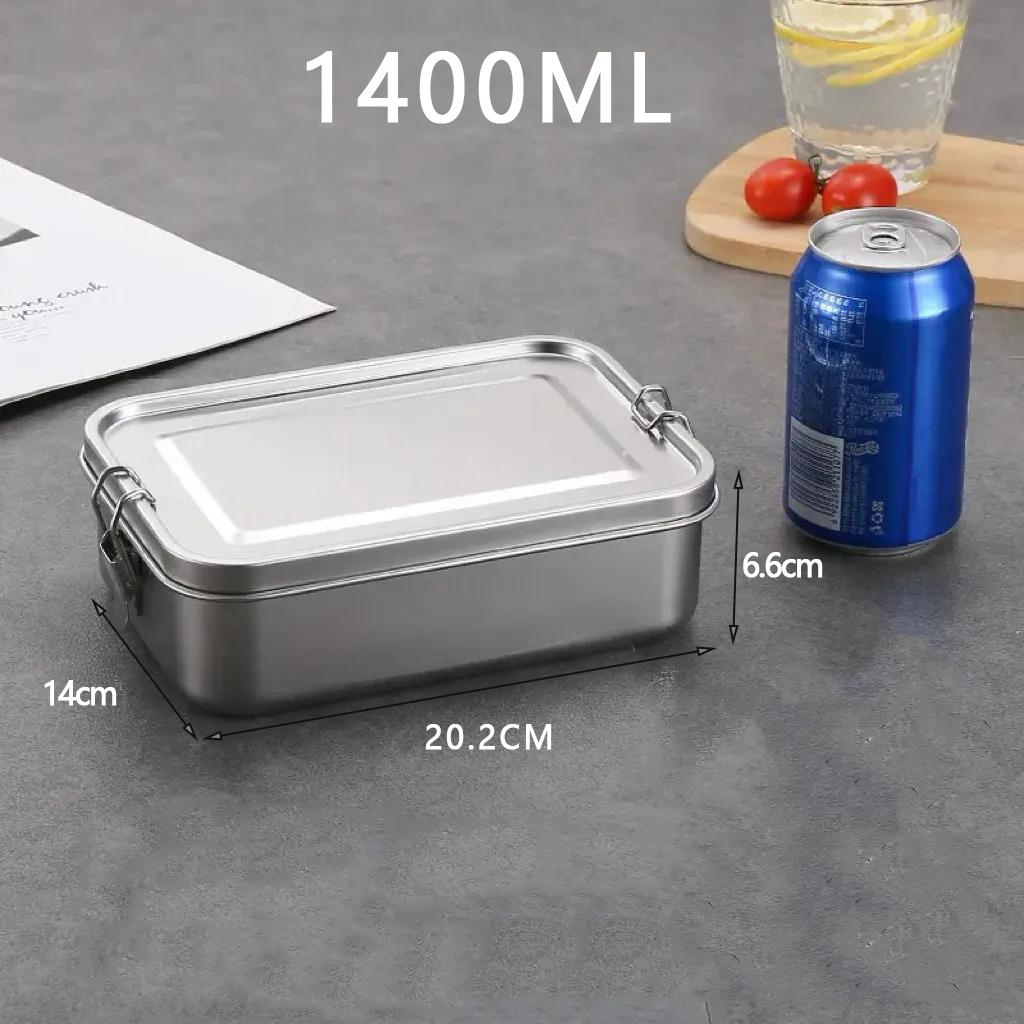 Stainless Steel Bento Box Metal Lunch Box Food Storage Containers with Lockable Clips Lunch Snack Boxes for Work,School