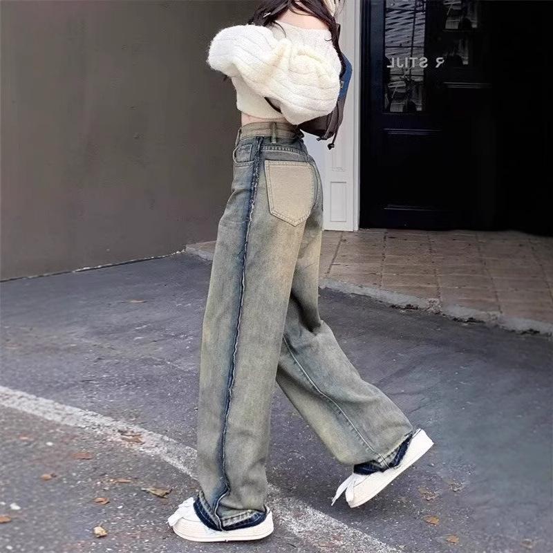 Women's Plus Size High Waist Wide Leg Distressed Jeans - Autumn Fashion