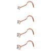 4/12PCS Stainless Steel Zircon Nose Piercing Stud Set L Shape Nose Ring Lot Twist Nose Ring Stud Bulk Body Piercing Nariz Pack