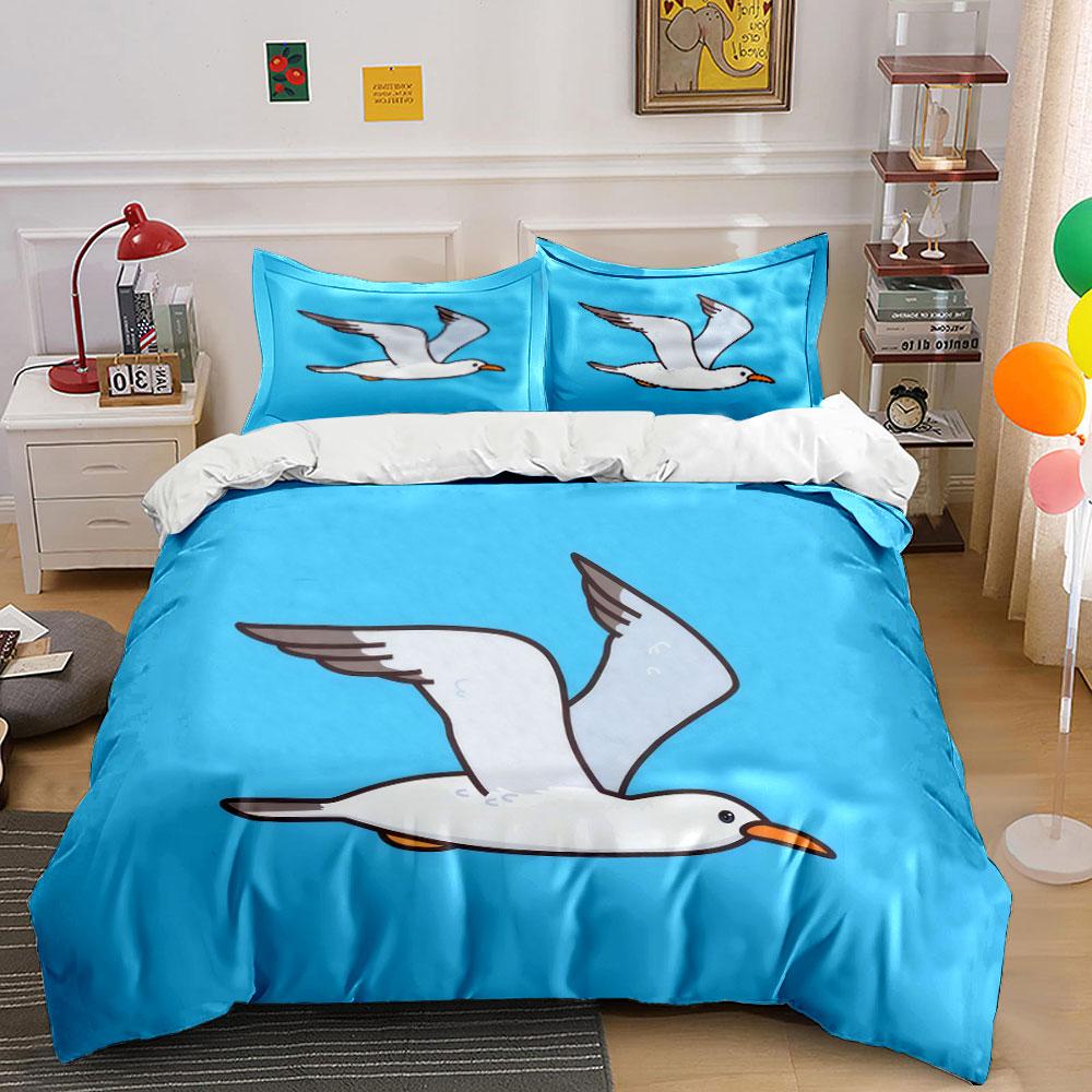 Seagull Art Decor Set Soft Comfortable Duvet Cover Bedding Set Included 1*Duvet Cover & 2*Pillowcases, Gift