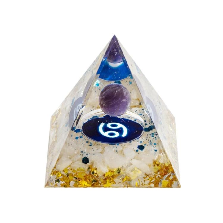 12 Zodiacs Orgone Crystal Pyramid,Amethysts Obsidians Healings Crystals Pyramid Constellations Pyramid for Money Health