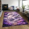 1PC White dragon in purple forest Print Carpet Rug for Living Room Bedroom Sofa Doormat Home Decor Non-slip Floor Mat