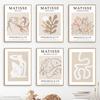 Matisse Figures Painting Leaves Lines Beige Abstract Poster Nordic Wall Art Print Vintage Canvas Pictures For Living Room Decor