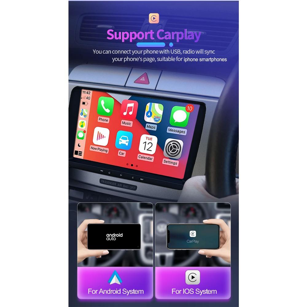 Autoradio-Multimedia-Player für Volkswagen/Golf/Polo/Tiguan/Passat/b7/b6/SEAT/Leon/Skoda/Octavia 2 Din Android Carplay GPS Autoradio 2 + 64GB