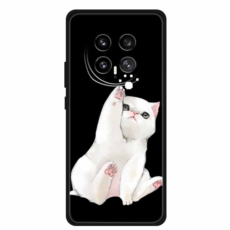 Black Silicone Case For Honor Magic8 Pro Case Cartoon Cat Soft Back Cover For Honor Magic 8 5G Pro Phone Case Coque Funda Para