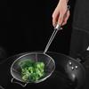 Large Stainless Steel Mesh Strainer Spoon for Draining and Scooping - Double Line Wire with Thickened Hook