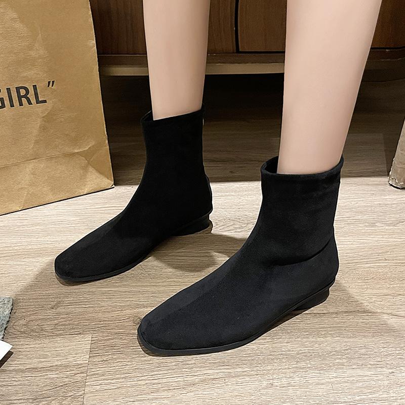Winter Fashion Square Toe Thick Heel Women's Boots 2025 New Wear-Resistant Ladies Shoes Sexy Comfortable Simple Short-Tube Boots