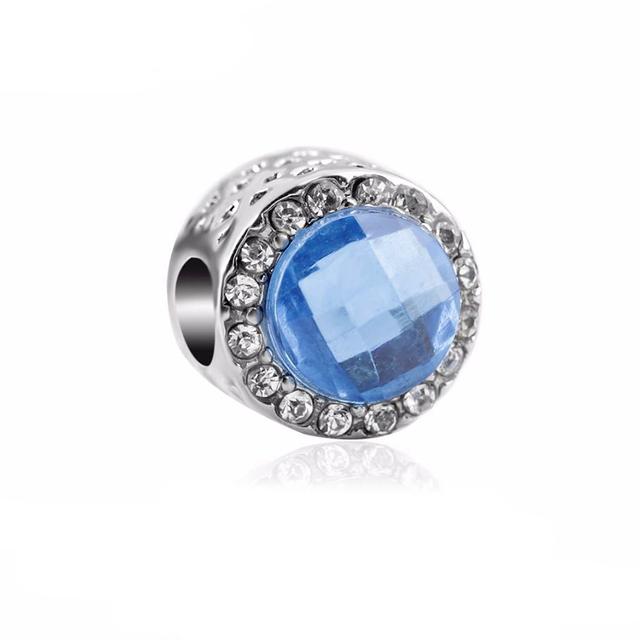 2pcs Colorful Crystal Charm Beads Fit Original Brand Charms Bracelets Necklaces Silver Color Women 'S Bracelet Diy Jewelry Making