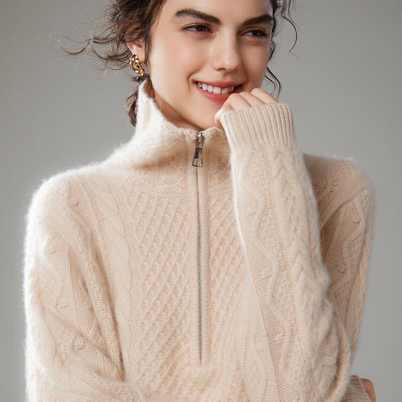 Women's Thickened Cashmere Turn-Down Collar Sweater