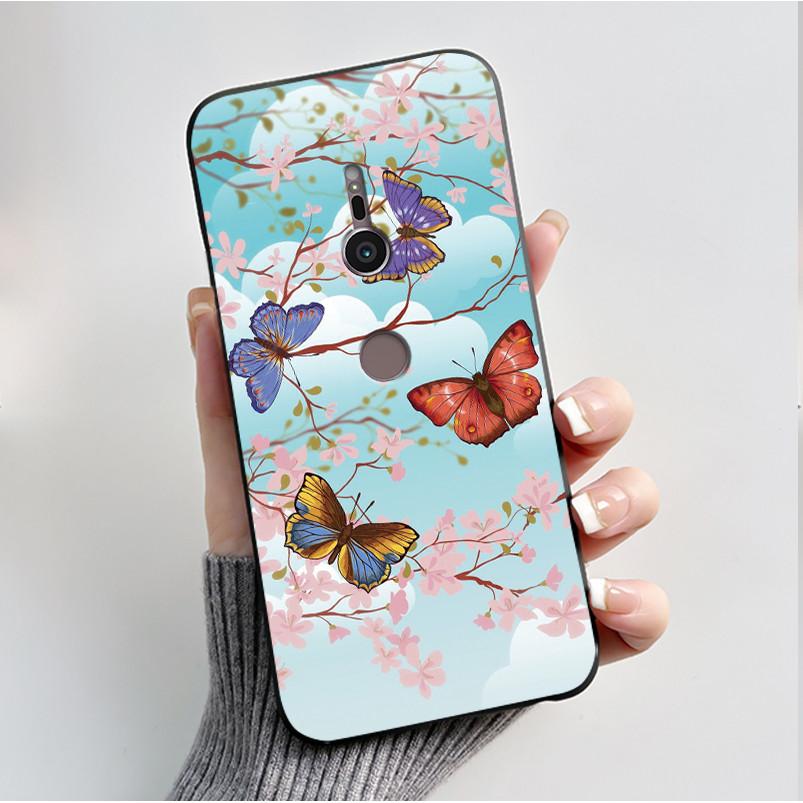 

Printing Pattern Case For Sony Xperia XZ2 / SO-03K Fundas Capa Soft Silicone Black Shell Cover Cute Flower Cartoon Casing Coque Sony Xperia XZ2