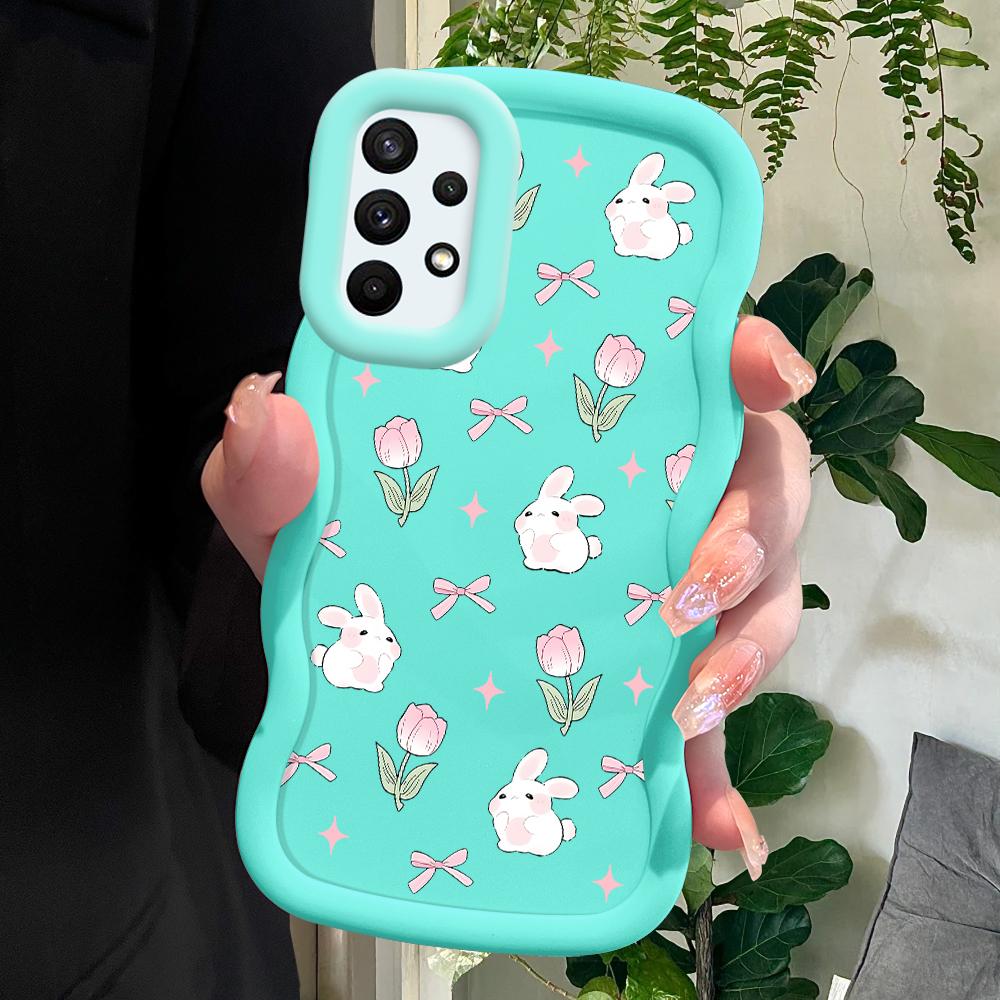 Painted Pattern Big Wave Edge Soft Silicone Material Macaron Phone Case Shockproof Protective Rubber Casing for Samsung Xiaomi Poco Redmi