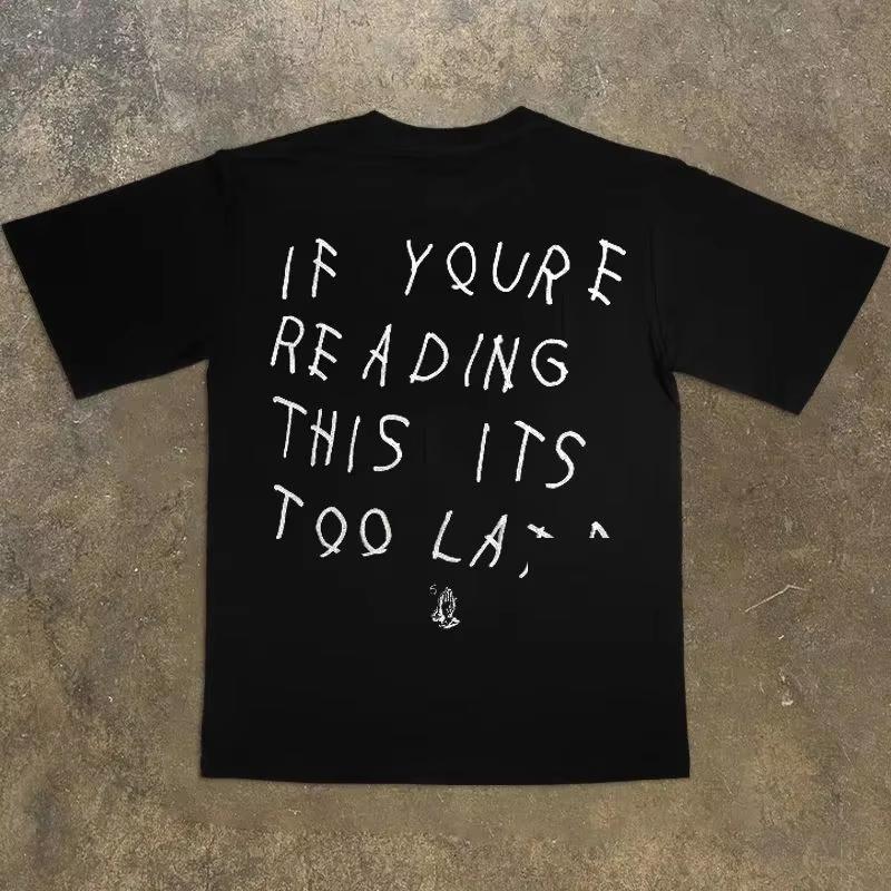 If you missed this article about fashionable hiphop rock shortsleeved singer street retro DRAKE tops unisex streetwear  shirts