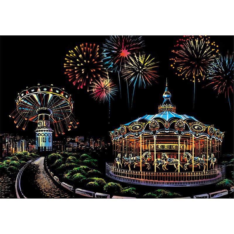 Colorful Cityscape Night View DIY Scratch Art: Relaxing Handmade Birthday Gift
