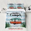 3-piece set,happy camper and forest pattern printed bedding set, queen, king, double bed, party  funny and creative bedding set