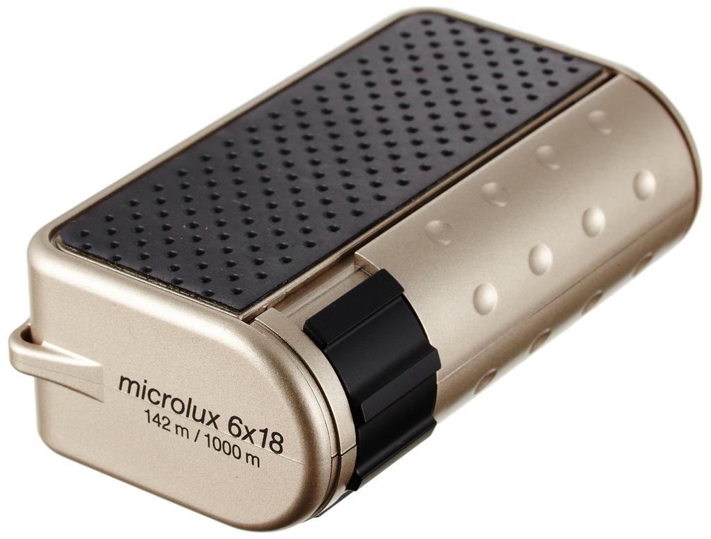 Eschenbach Microlux Monocular, 6x Magnification, 18mm Diameter, Compact, Pop-Up Style, Champagne Gold, 2995-M4618