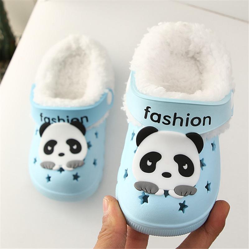 Kid Shoe Girl Cartoon Cotton Slippers Newborn Boy Detachable Cotton Shoe Plush Indoor Baby Hollowed Out Cotton Slippers Two Wear