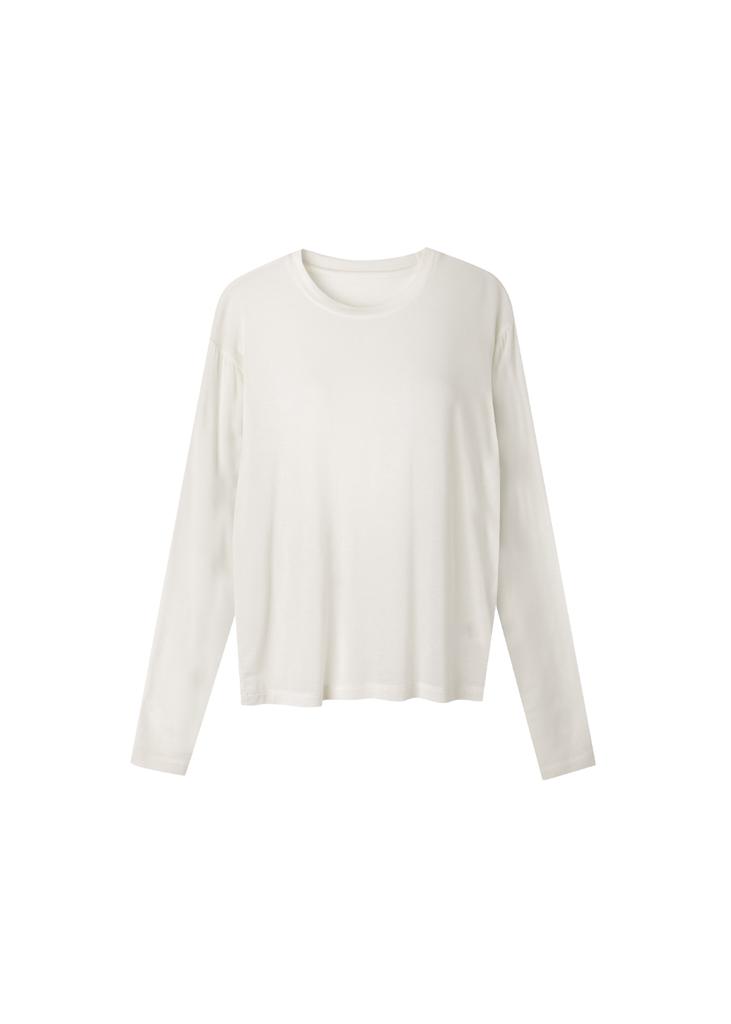 Moeoseoul Soft Wool Tencel Crew Neck Top
