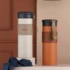 Portable Thermos Cup 304 Stainless Steel Coffee Cup Leather Textured Travel Office Water Bottle Drinkware Vacuum Flasks Gifts