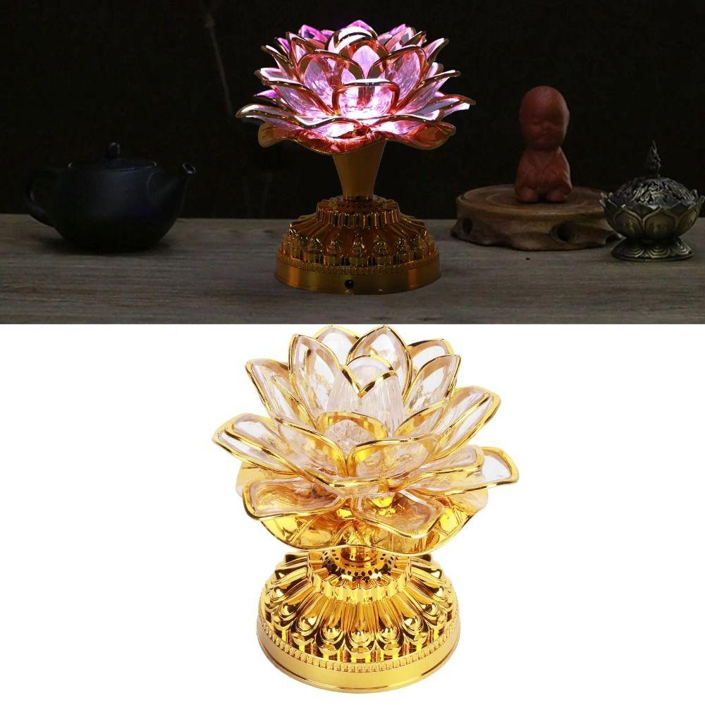 220V Buddhist Lamp LED Night Light Buddhist Prayer Lamps Lotus Flower Lamp  Wedding