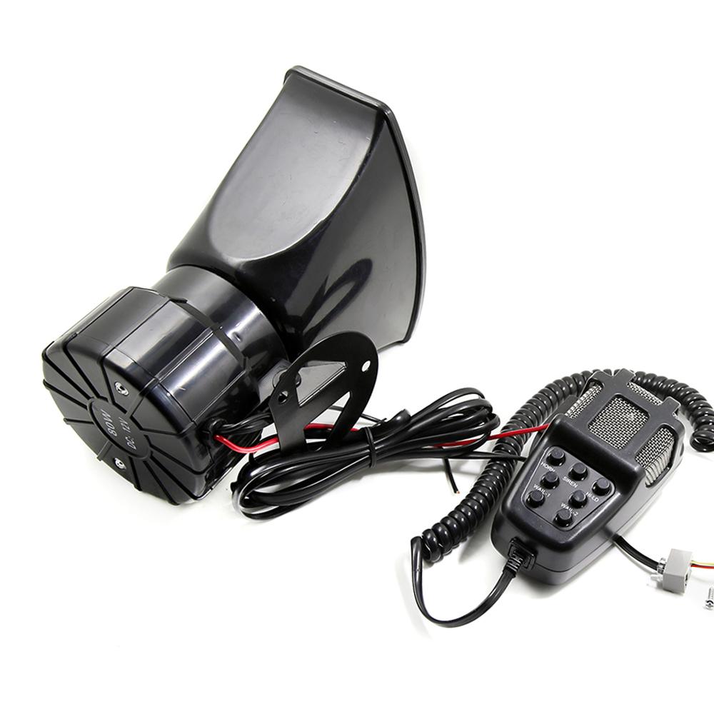 Car Megaphone 7 Tone Alarm Horn 12V 110dB Loud Speaker Fire Alarm Ambulance Blaring Police Siren