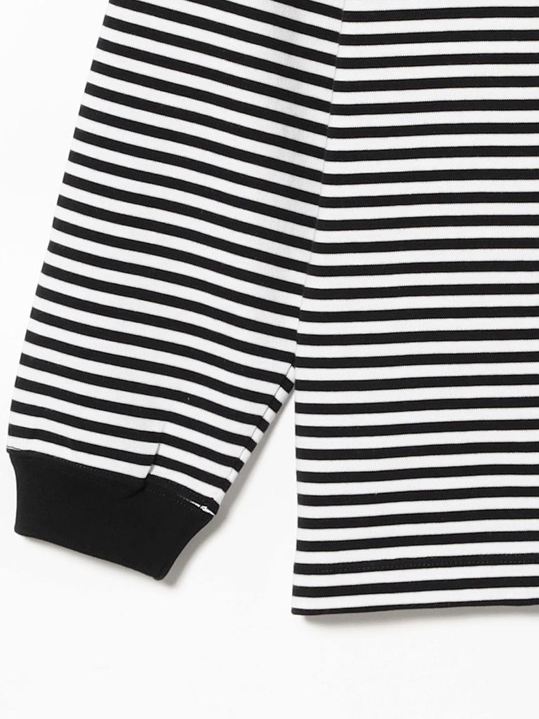 Beams Men's Long Sleeve Striped T-Shirt, Black, Size M, 11140528803