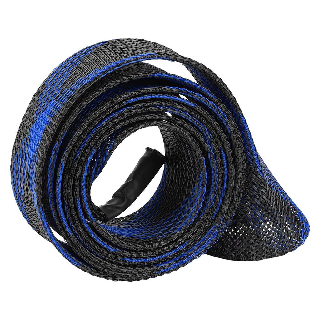 Protector de cubierta de poste de caña de pescar de fundición expandible de manga trenzada (Azul negro)