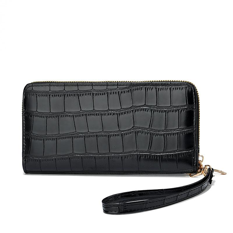 New Crocodile Print Womens Clutch Bag Fashion Versatile Multi Card Holder Zipper Large Capacity Wallet
