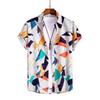 Hawaiian Shirts Geometry Men's Color Block Graphics Beach Vacation Short Sleeve Fashion Buttoned Tops