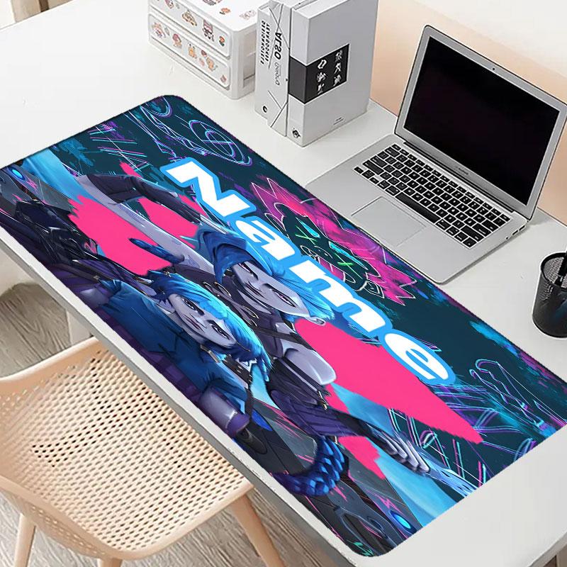 Custom Name Personalized Jinx Pattern Mousepad, Laptop PC Desk Mat, Decorative Desk Mat for Home Keyboard Pad Gift