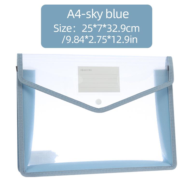 

1 шт., водонепроницаемая прозрачная папка А4 с кнопкой, пластиковая сумка для хранения документов, офисные принадлежности