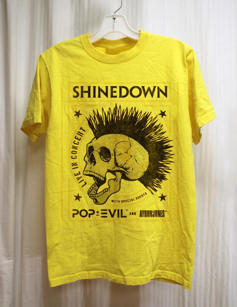 Shinedown Band Live IN Concert Yellow T Shirt Size S-5XL Unisex T-Shirt S