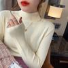 Women's Long-Sleeve Half-High Neck Base Layer Sweater for Spring and Autumn - Versatile Thin Knit Top for Inner Wear, Slim-Fit and Slimming