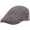 Men's Casual Cotton Beret Hat Classic British Style Retro Solid Color Sunshade Flat Cap Adjustable Size Duckbill Ivy Cap