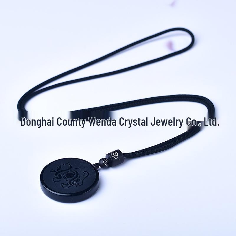 Black Obsidian Xuanwu Turtle and Snake Pendant Keychain for Men and Women