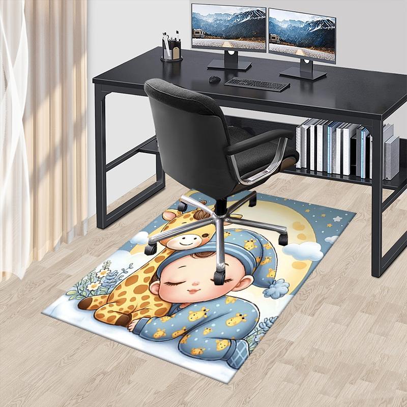 1pc Giraffe Print Chair Mat, Non-Slip Carpet for Office Chairs, Suitable for Home Decor, Living Room, Bedroom, Game Room, Festive Gift, All Seasons Un
