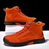 Autumn Winter Hiking Botas Handmade Leather Mens Ankle Boots Outdoor Design Sneakers Man Casual High Top  Shoes Motocross Boots