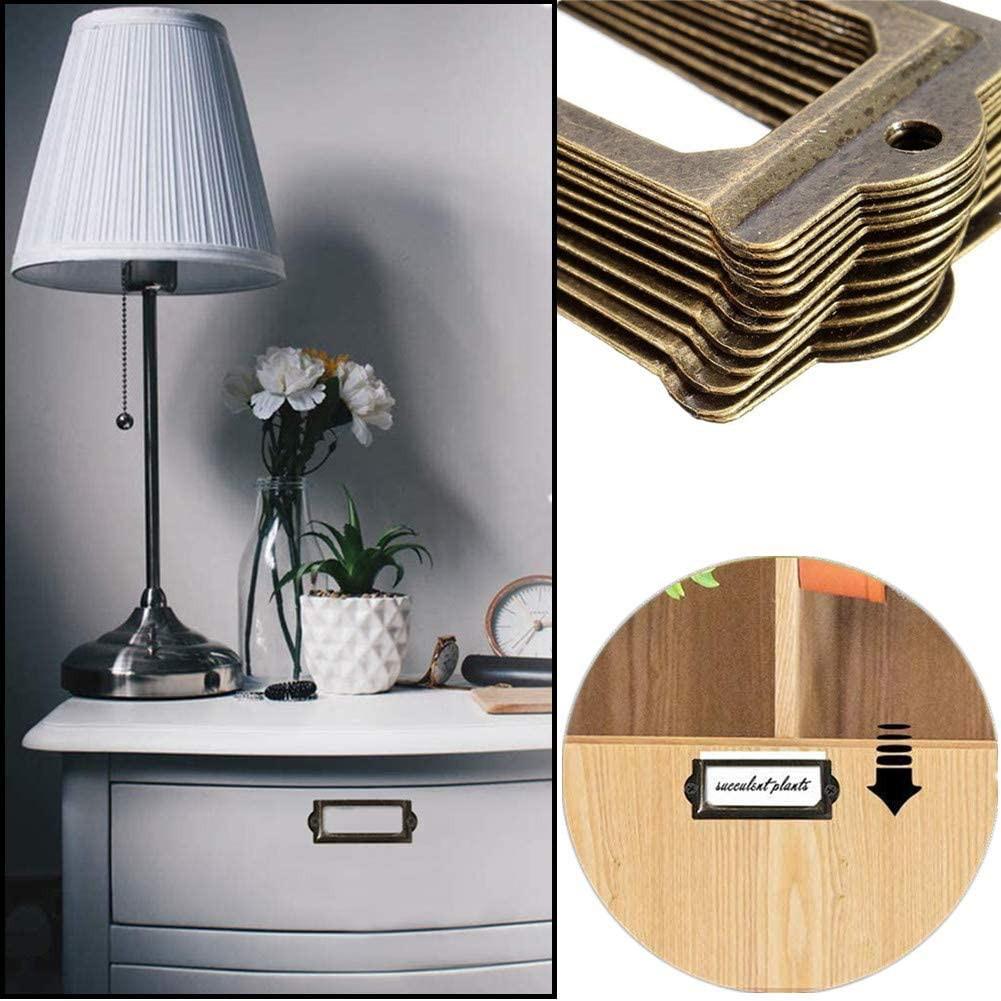 30 Stuks Metalen Lade Labels in Antiek Brons voor Kast Archiefkasten Wijnkelders Sieradenkisten en Opbergdozen