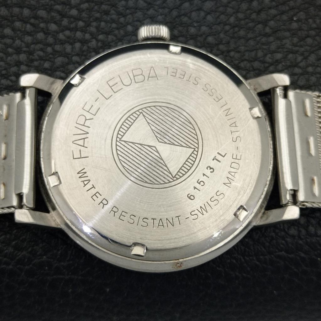VINTAGE FAVRE LEUBA TWIN POWER 253 HAND-WINDING SWISS MENS BLUE WATCH a702051-5 R208-a702051
