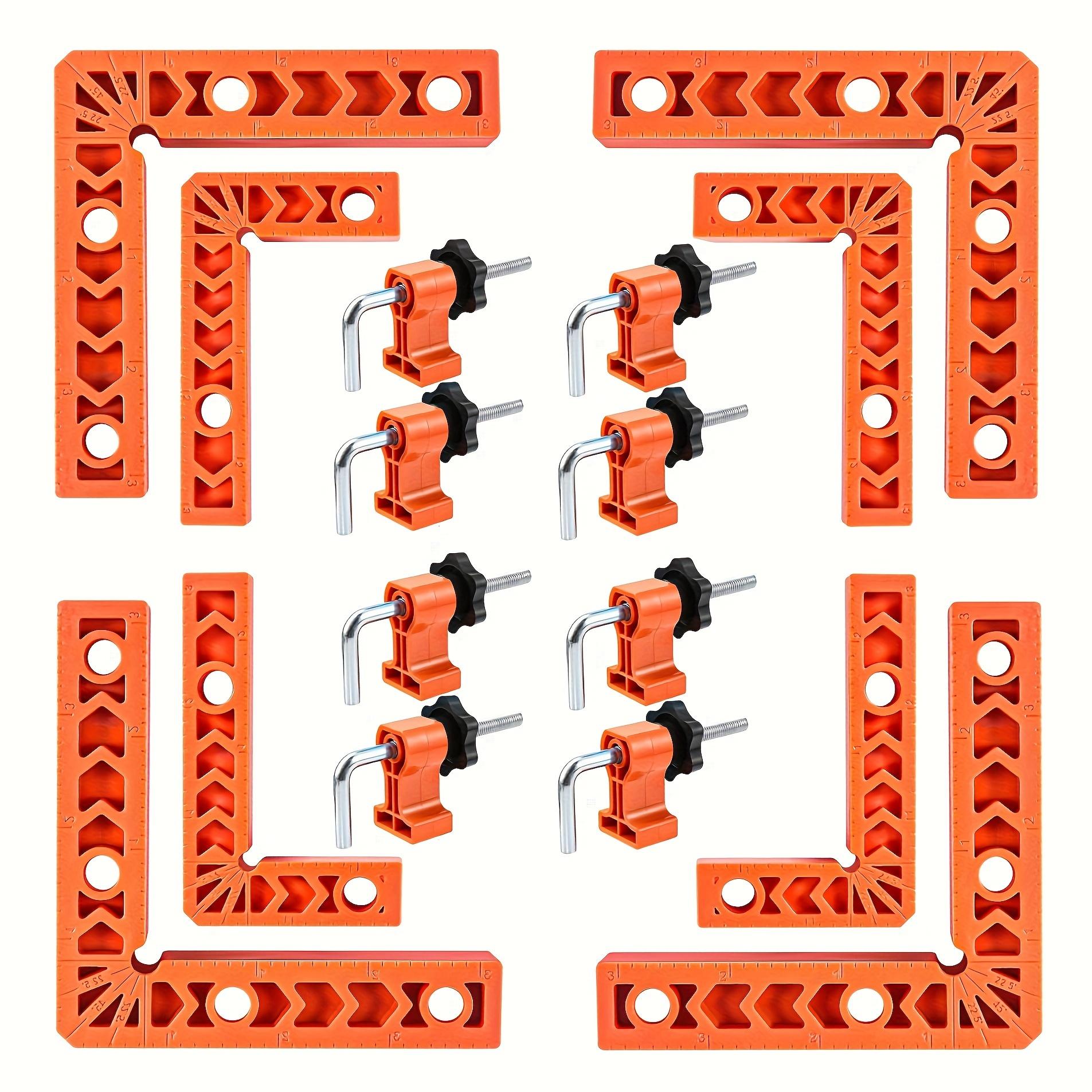 

Набор из 16 штук 90-градусных угловых струбцин для деревообработки - Прецизионный квадратный направляющий для сборки каркасов, шкафов и коробок - Включает 8 струбцин 16pcs