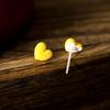 Bioceramic Heart Fishbone Mini Stud Earrings For Women Allergy Prevention Piercing Ear Hole Jewelry