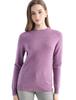 Women's Slimming Wool Long-Sleeve Half-High Neck Top - Solid Color, Versatile Basic
