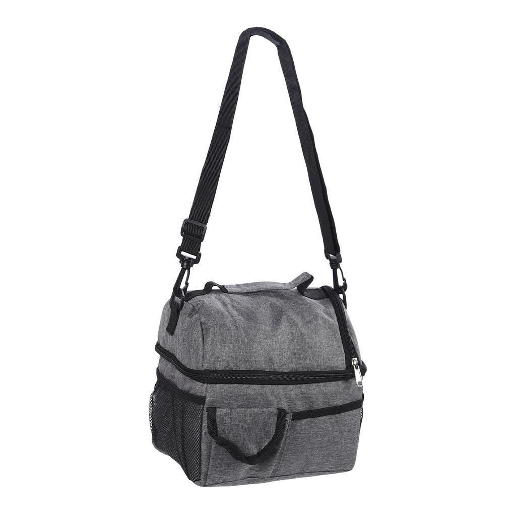 Lunch Bag 2 Deck Large Capacity Waterproof Leakage Proof Pockets Versatile Insulated Lunch Box for