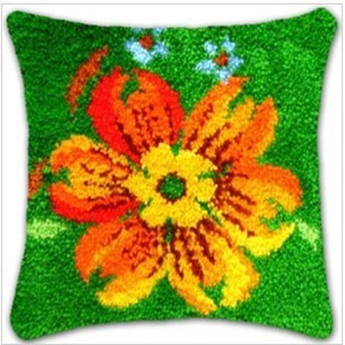 Flowers Plants Series Latch Hook Kit Butterfly Handmade Embroidery Pillow 3d Segment Embroidery Pillow Wool Handcraft Supplies 